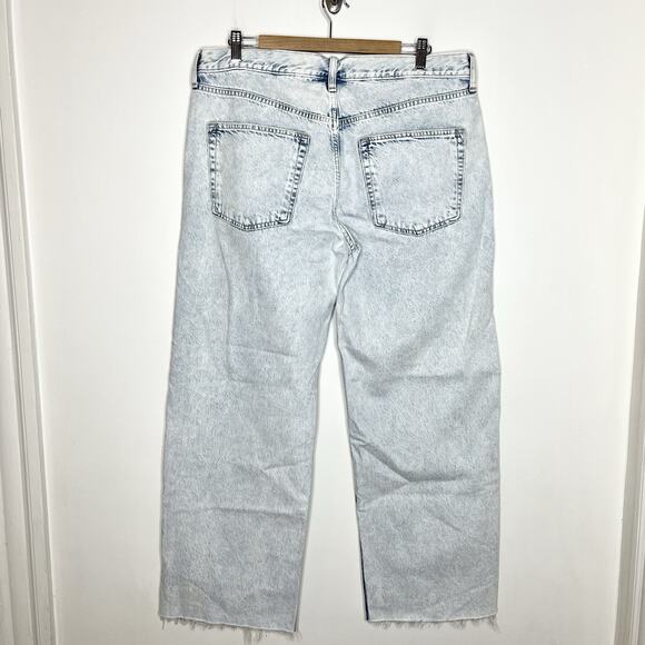 Gap Low Stride Wide Leg Jeans Womens 14 Acid Wash Y2K Skater Loose Baggy - Picture 4 of 6